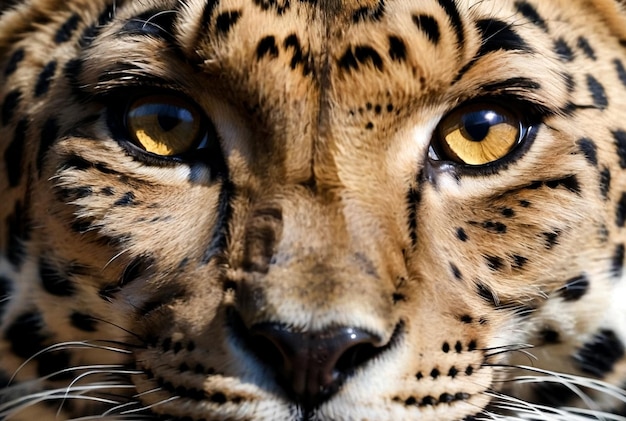 De cerca y personal con el leopardo perfecto en el hábitat natural mostrando una mirada feroz y hermosa