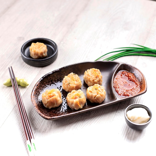 Cerdo Casero Siomai Shumai Siumai Bola De Masa Hervida Tradicional China