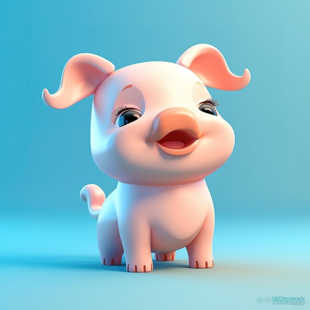 Un cerdo de dibujos animados con una gran boca y una gran sonrisa en la cara.