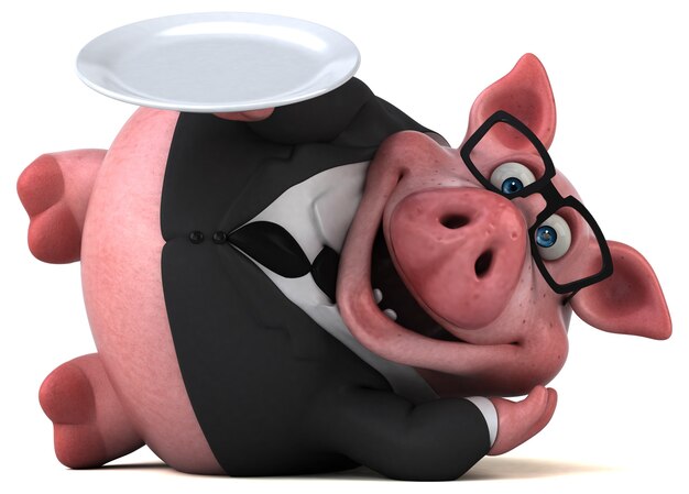 Cerdo divertido - Ilustración 3D