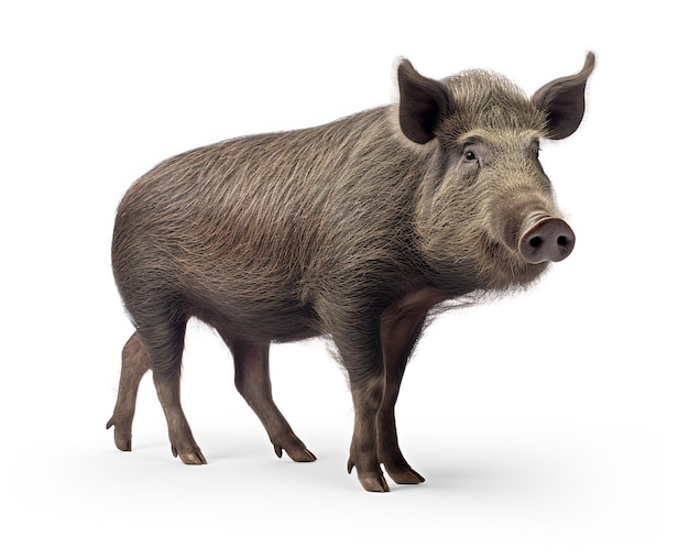 Foto cerdo salvaje o cerdo salvaje aislado