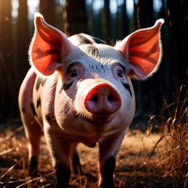 Foto los cerdos son animales silvestres que viven en la naturaleza y forman parte de un ecosistema.