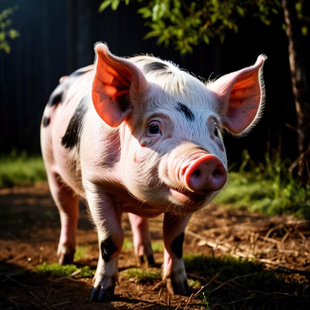 Foto los cerdos son animales silvestres que viven en la naturaleza y forman parte de un ecosistema.