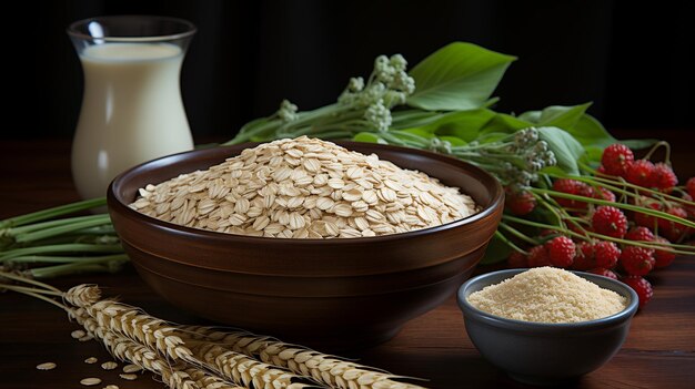 Cereais de aveia enrolados pequeno-almoço manhã comida