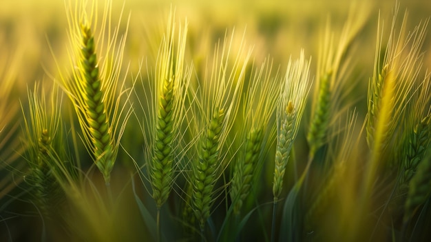 Cereais verdes de trigo imaturos