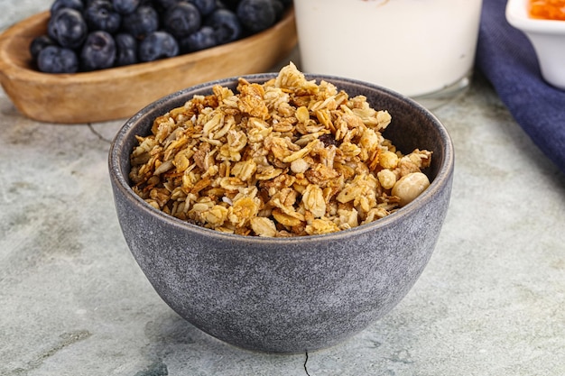 Cereales de granola para el desayuno