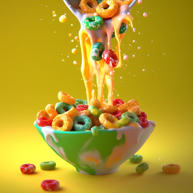 Foto cereales con leche