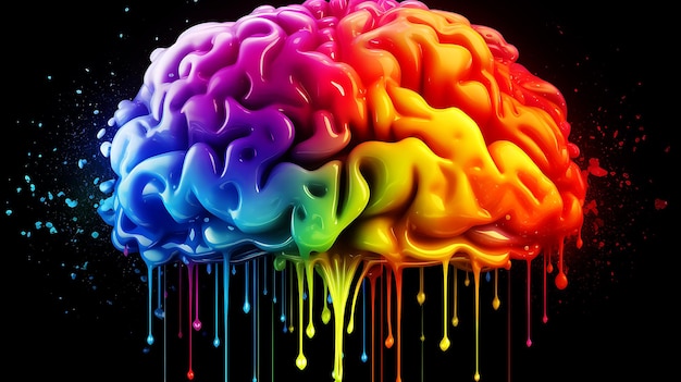cerebro en un arcoiris