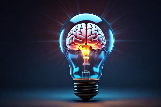 cerebro en una bombilla un poderoso símbolo de inspiración y pensamiento innovador perfecto para la perspicacia