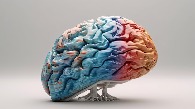 Un cerebro colorido con la palabra cerebro en él