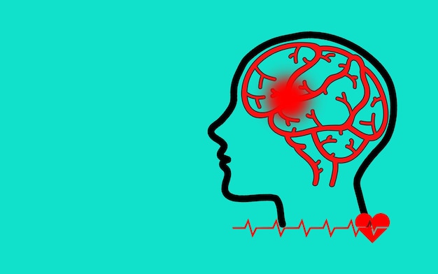 Foto cerebro y corazón accidente cerebrovascular día mundial del corazón día mundial de la salud mental alzheimer y concepto de bienestar