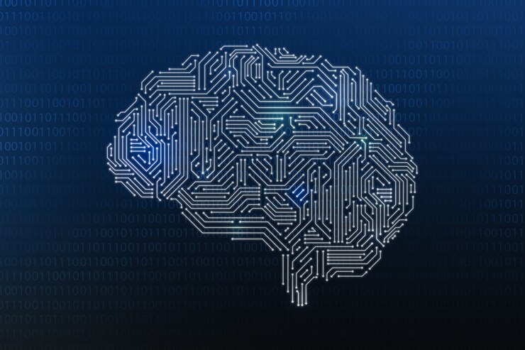 Cérebro digital para o conceito de tecnologia de IA