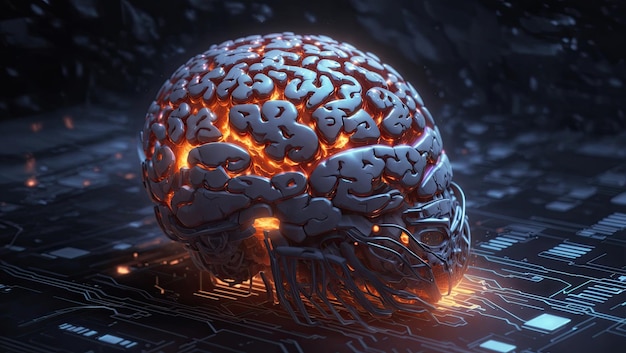 Cérebro digital Uma exploração artística 3D da interface cérebro-computador e da anatomia