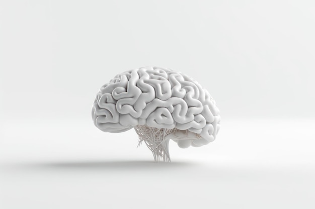 Cerebro futurista con fondo limpio