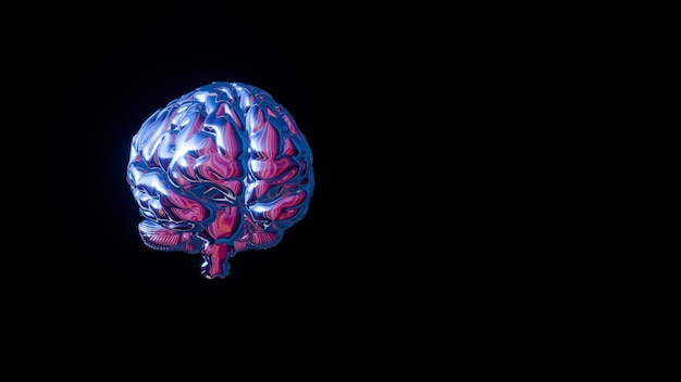 Cerebro holográfico 3D con varios colores y una imagen intrigante que crea una representación visual cautivadora y dinámica