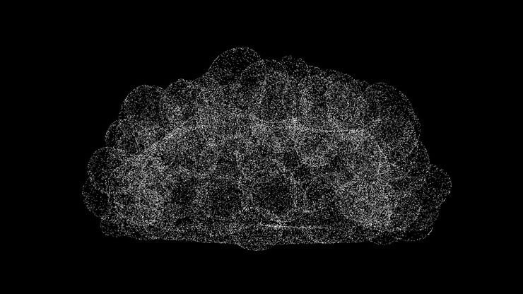 Foto cerebro humano 3d sobre fondo negro objeto hecho de partículas brillantes concepto de cuerpo humano para la presentación del texto del título animación 3d