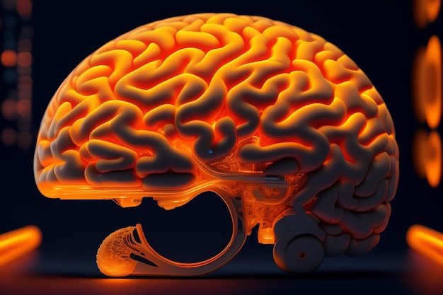 Un cerebro humano colorido el fondo