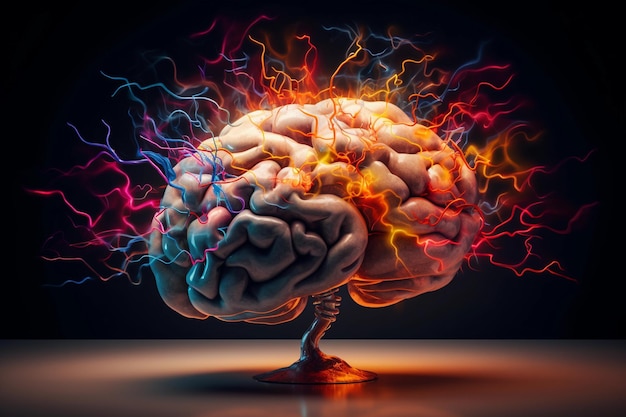 El cerebro humano lleno de creatividad Concepto de aprendizaje y educación