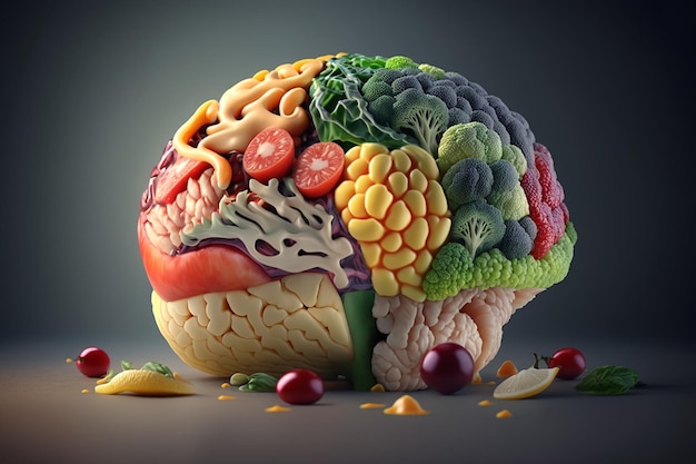 Cerebro humano a partir de alimentos IA generativa