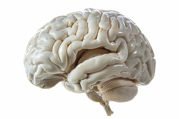 El cerebro humano sobre un fondo blanco
