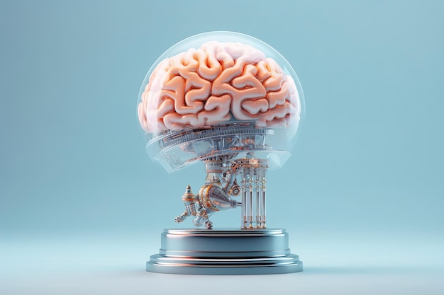 Cerebro con inteligencia artificial tecnología concepto generativo ai