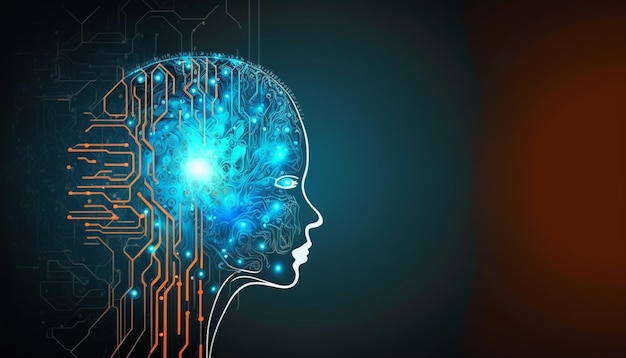 Cerebro inteligente inteligencia artificial tecknologi AI mente fondo