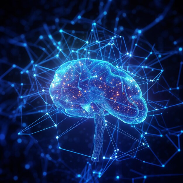 Cerebro intrincado tejido neuronal complejo sistema nervioso primer plano de las células resaltan el diseño médico de las neuronas
