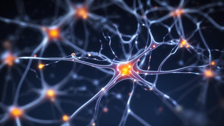 Foto un cerebro se muestra con el cerebro a la izquierda