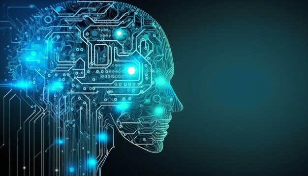 Cerebro principal inteligencia artificial tecknologi AI mente fondo