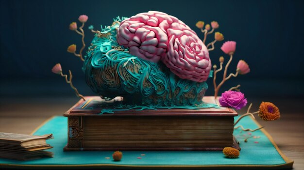 Un cerebro sobre un libro