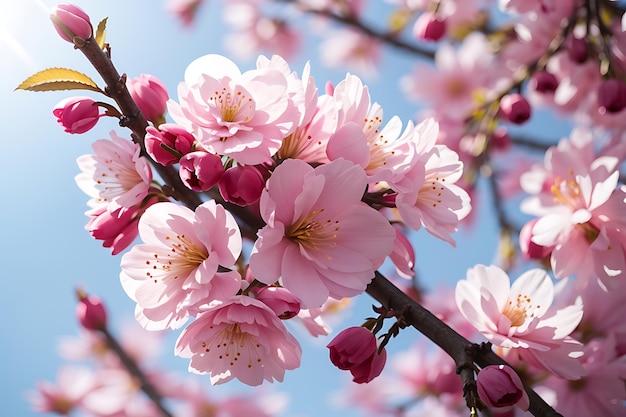 Cereja em flor de primavera