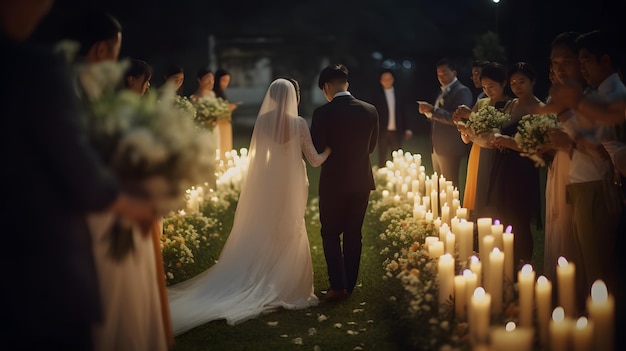 Una ceremonia de boda en el jardín de los sueños.