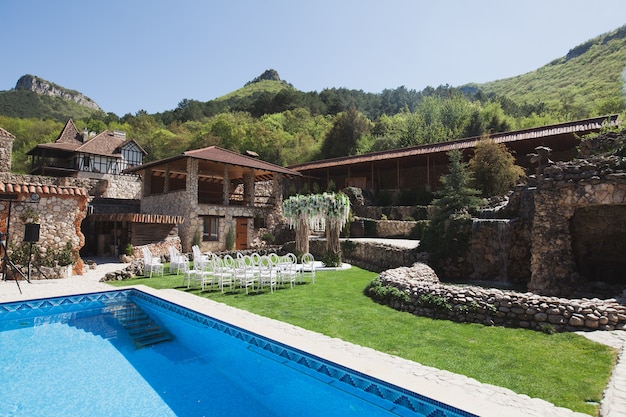 Foto ceremonia de boda en las montañas