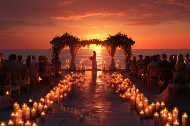 Una ceremonia de boda en la playa bajo un romántico fuego 00005 01