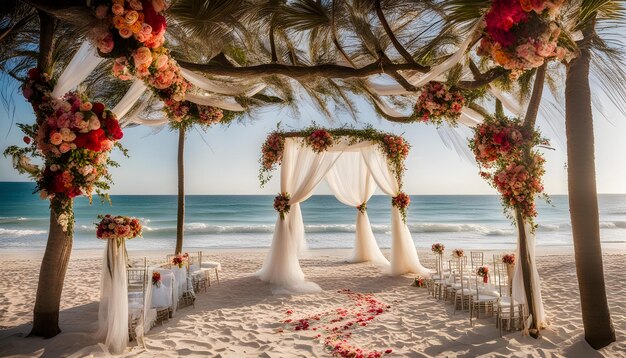 la ceremonia de la boda en la playa