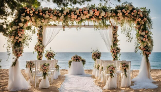 la ceremonia de la boda en la playa