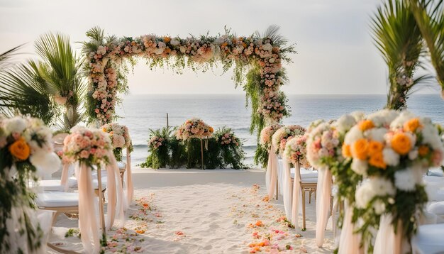 la ceremonia de la boda en la playa