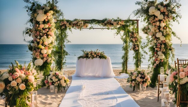 la ceremonia de la boda en la playa