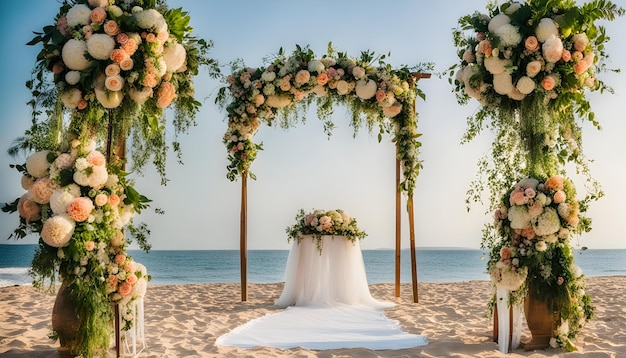 la ceremonia de la boda en la playa