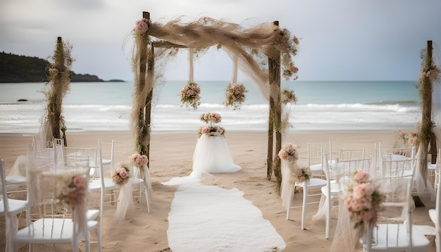 la ceremonia de la boda en la playa