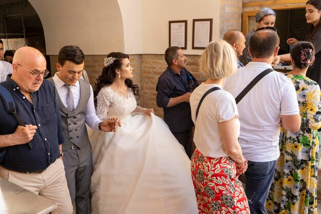 Foto una ceremonia de boda en uzbekistán