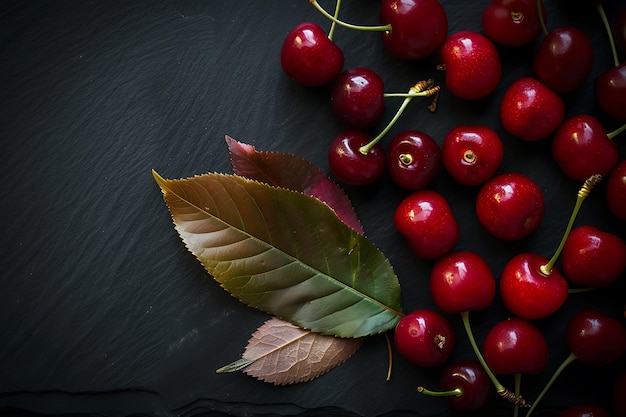 Cerezas rojas maduras