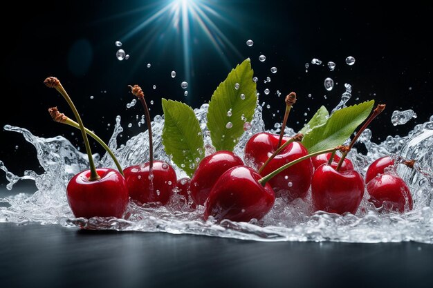 Foto las cerezas se utilizan como accesorios en una producción teatral o cinematográfica