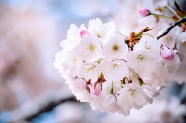 Un cerezo en flor en la naturaleza durante la temporada de primavera