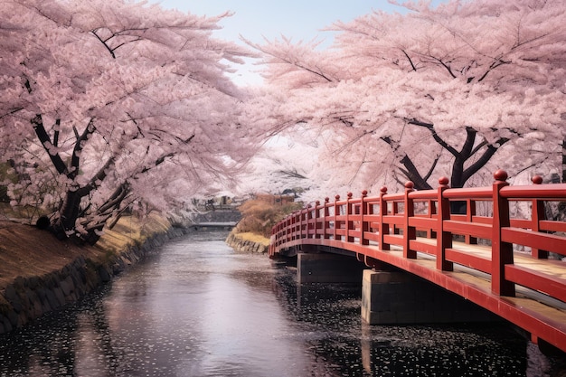 Cerezos en flor en el parque del castillo de Hirosaki