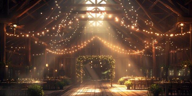 Foto cerimônia de casamento em um interior de madeira com velas