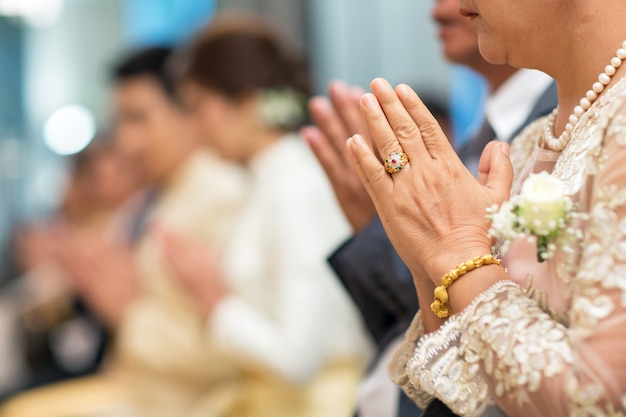 Cerimónia de Casamento Tailandesa Cultura Tradicional