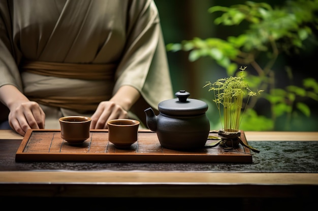 Cerimônia de Chá Tradicional Japonesa no Jardim Zen