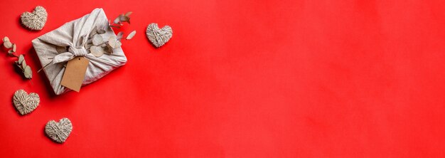 Cero desperdicio Banner de San Valentín, copia espacio