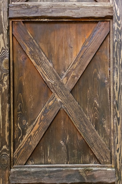 Cerradura de puerta de madera, puerta de madera de la vendimia, puerta marrón, textura.